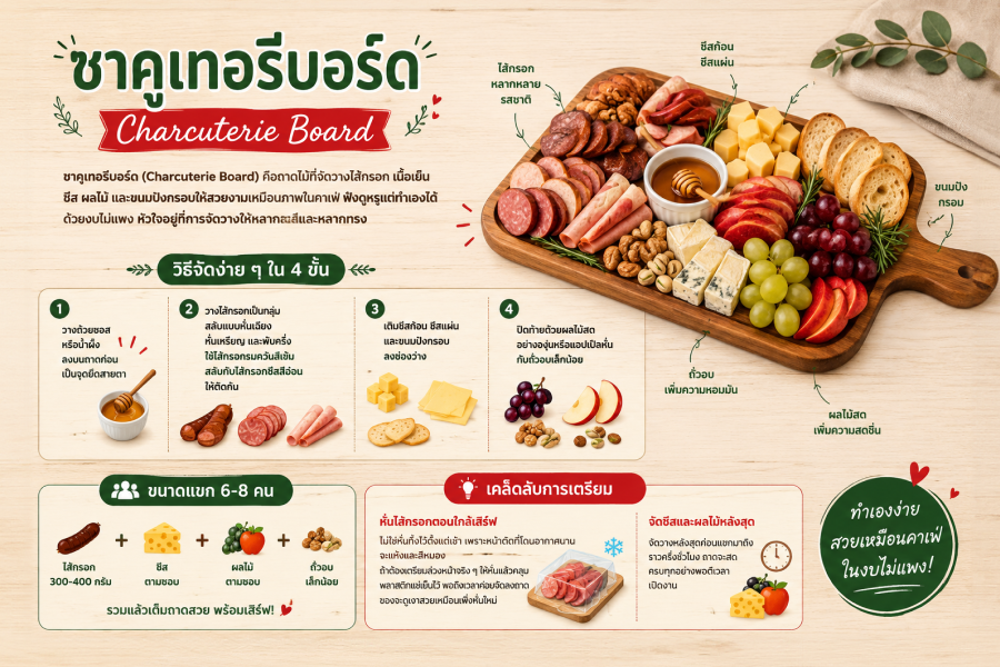 จัดถาดไส้กรอกให้สวยแบบคาเฟ่