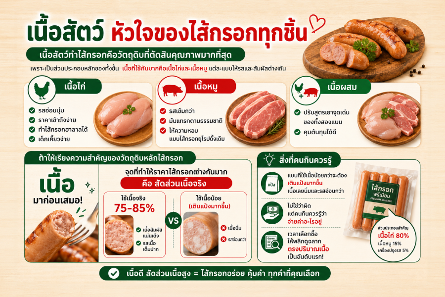 วัตถุดิบหลักไส้กรอก